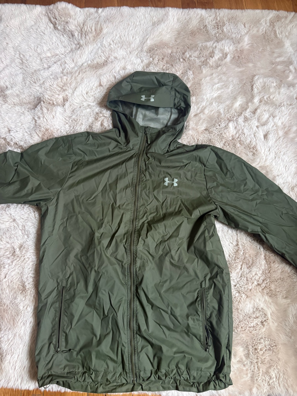 Under Armour Olive Hooded Windbreaker Jacket